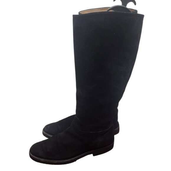 Gravati Black Suede Knee High Boots Vibram Gumlite Sole Classic Riding Style 9M - Picture 6 of 16